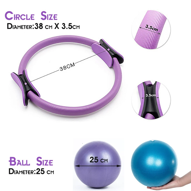 Yoga Ring Kit Professional Pilates Muscle Exercise Magic Circle Wrap Slimming Body Building Fitness Circle Yoga Access 2PCS