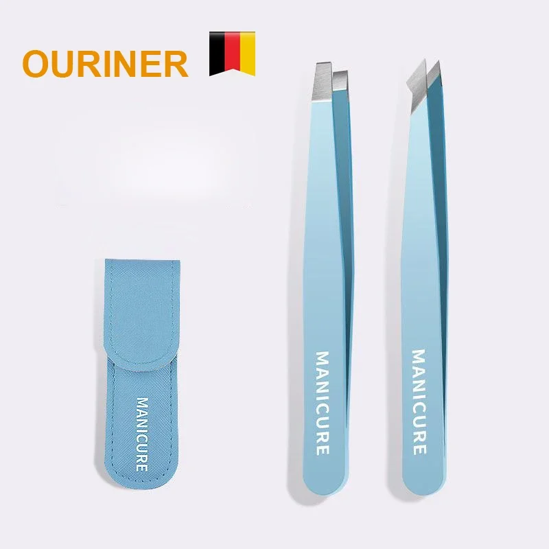 Pinzas de cejas de acero inoxidable, extractor de pelo fino colorido, pinzas de cejas inclinadas, herramientas de maquillaje