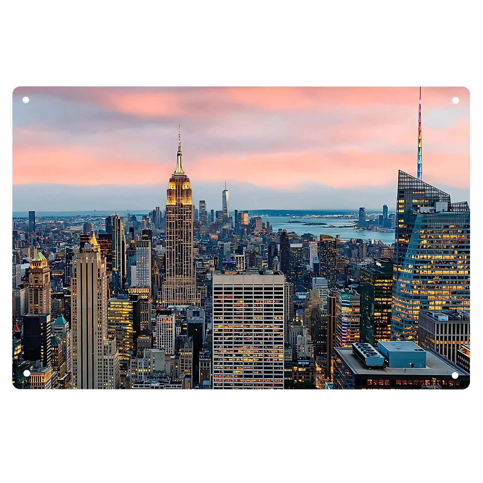 

Мост Архитектура Обрамление культового Нью-Йоркского горизонта за пределами 1 шт. Винтажная металлическая вывеска Бар Гараж Настенное искусство