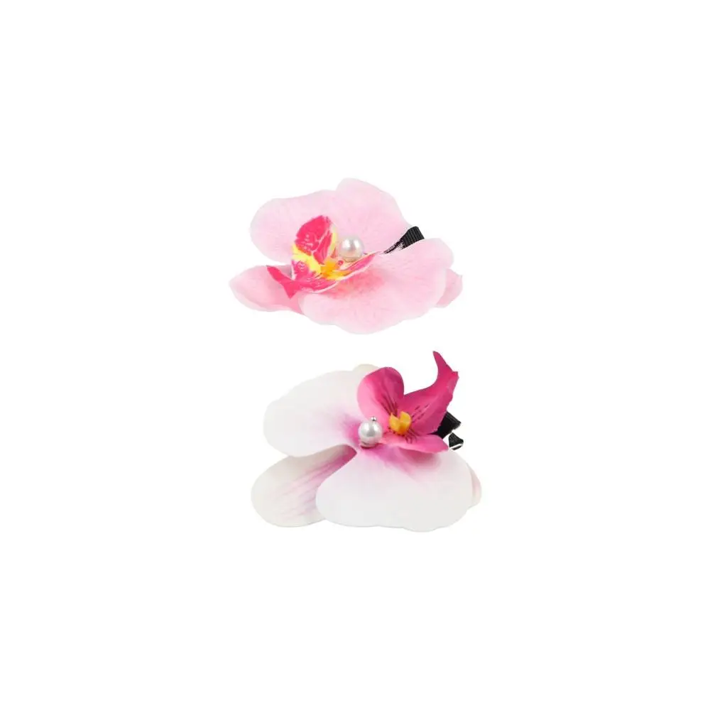 

Pink Orchid Flower Hair Clip Hair Accessories Headdress Sweet Hairpin Side Barrettes Hair Ornament Bohemia Barrette Photograph