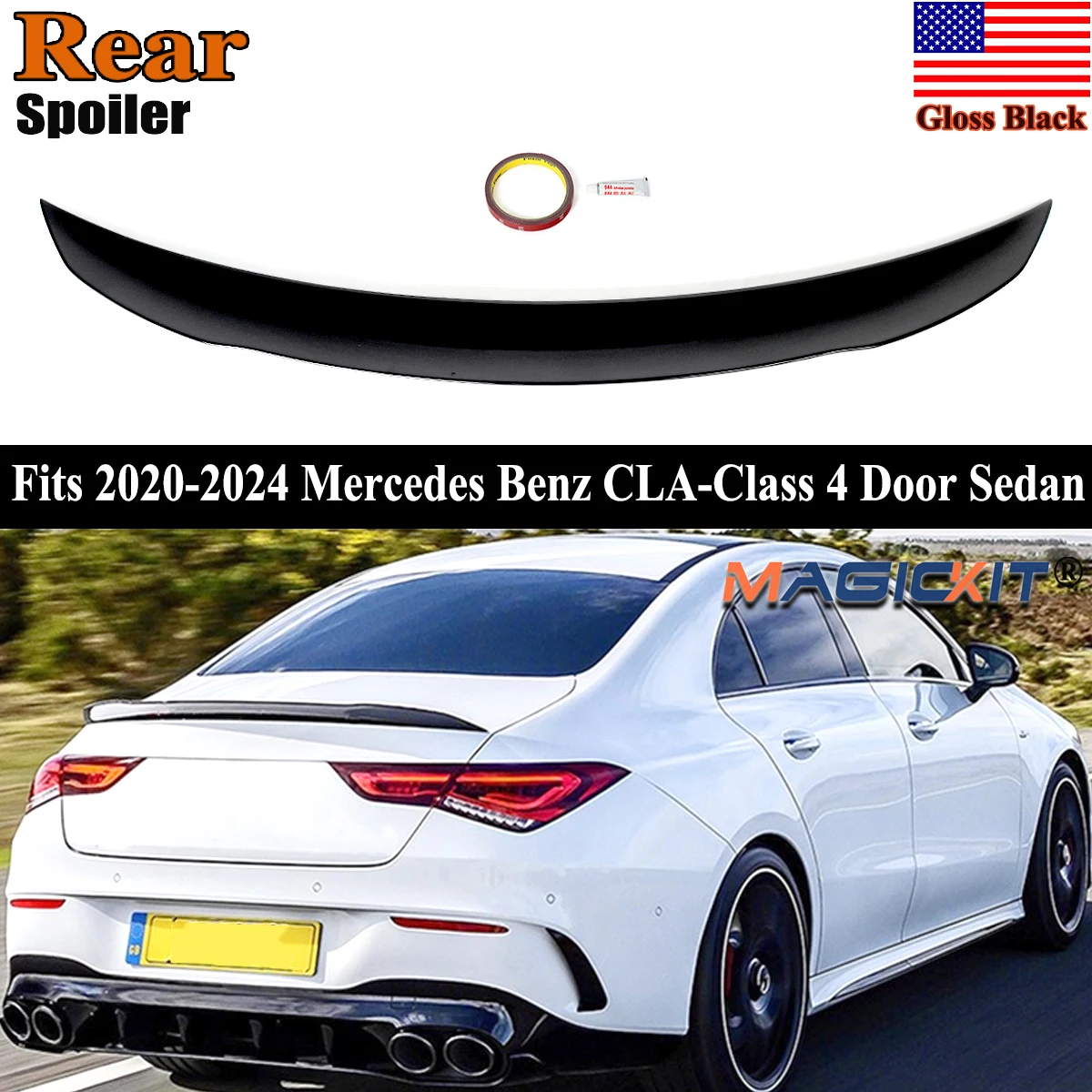 

AMG Style Glossy Black Rear Wing Spoiler Fits For Mercedes Benz CLA Class W118 X118 C118 2018-2024 Rear Trunk Lid Trunk Boot Lip