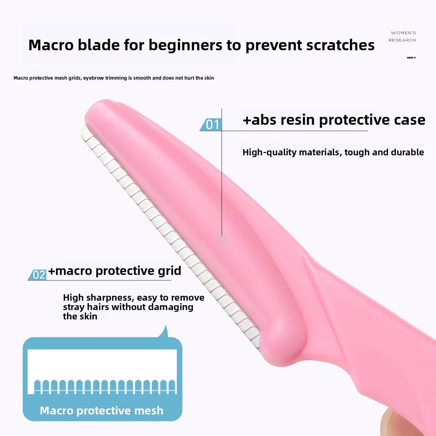 Bulk Eyebrow Razor with Protective Guard Sharp Hair Remover Trimmer for Women Face Upper Lip Peach Fuzz Makeup Tool
