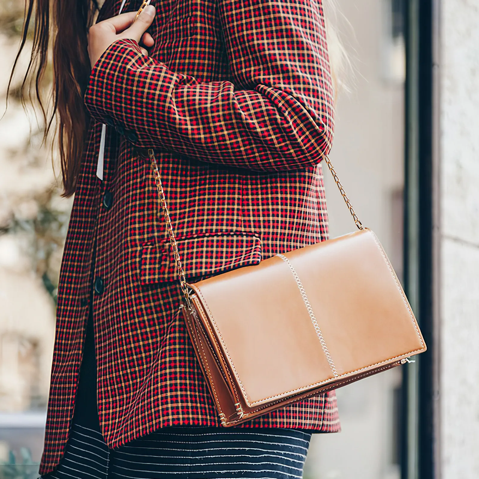 2 Piezas de Correas de Cadena Metálica Doradas para Bolsos, Extensor de Correa Larga para Bolsos Cruzados, Extensor de Correa para Bolsos de Mano