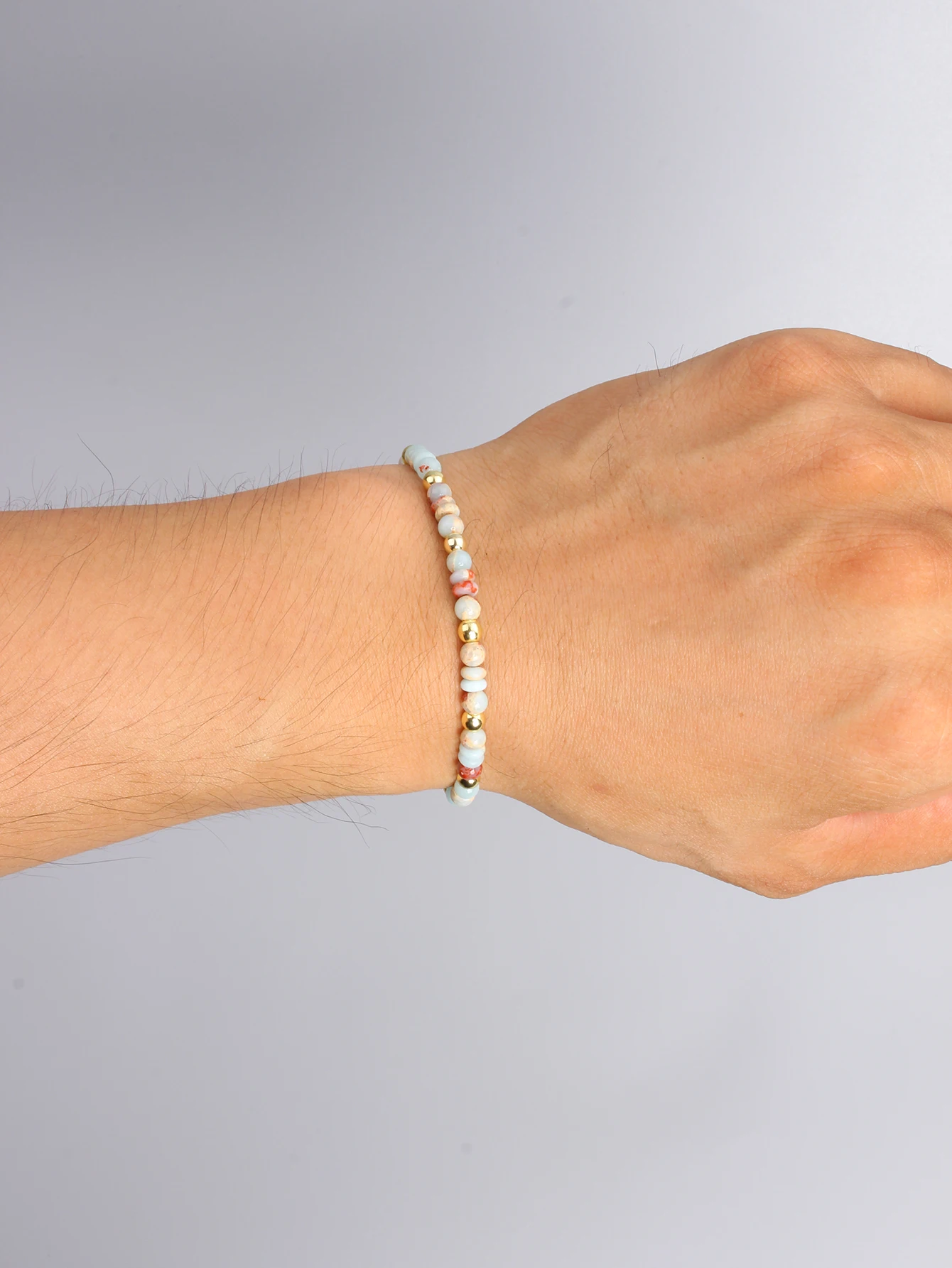 Natural Stone Bracelet Shoushan Stone 4mm Abacus Beads String Beads for Vigour & Luck & Longevity & Fortune & Protection Jewelry
