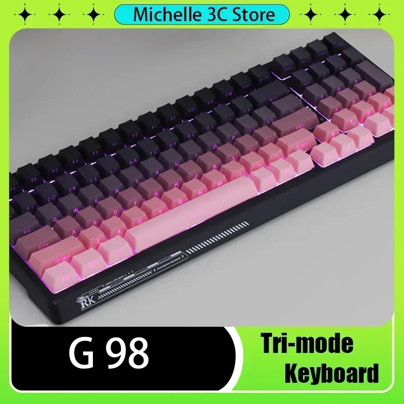 

RK G98 Mechanical Keyboard Three Mode Custom Gasket Structure Wireless Bluetooth Wired Hot Swapable Gaming Esports OfficeRKG98