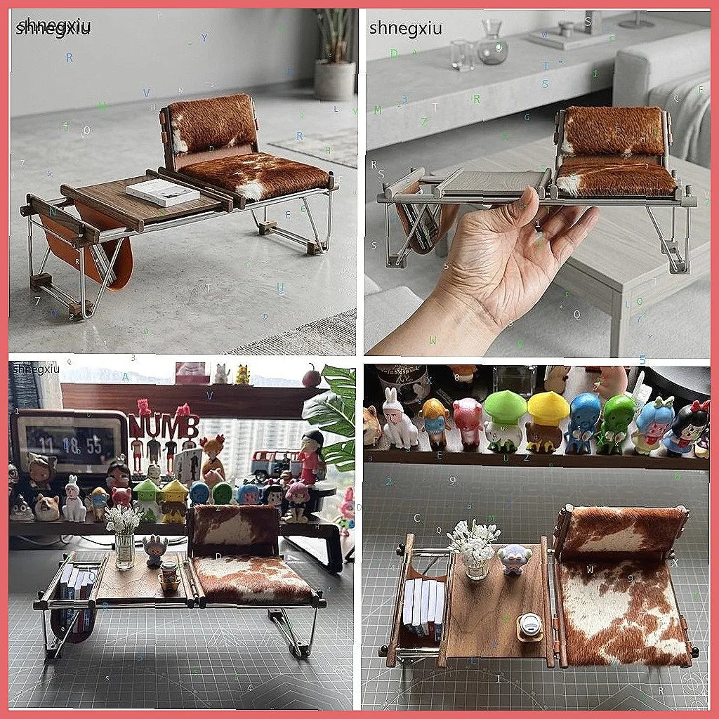 6:1 Miniature Book Chair Model, Museum Figurine Art Collection for Home Decor Display
