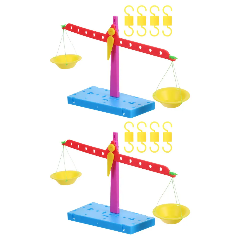 

2 Pcs Balance Scale Toy Kids STEM Educational Science Experiment Math Measuring Model Leverage Physics Teaching Aid Toddler