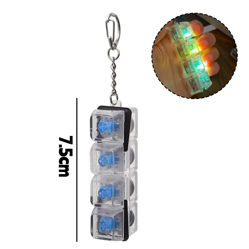 Light Up Keyboard Key Stress Relief Clickable LED Button Toy for Anxiety Office Desk Accessory