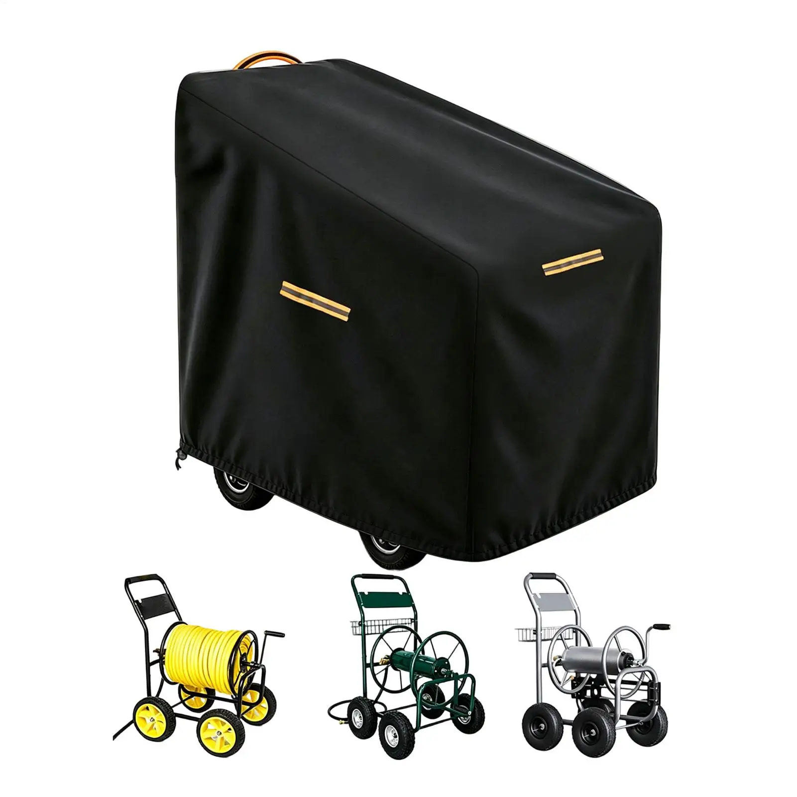 Garden Hose Reel Cover Dustproof UV Resistant Windproof Oxford Fabric Vertical Hose Reel Cover with reflective strips
