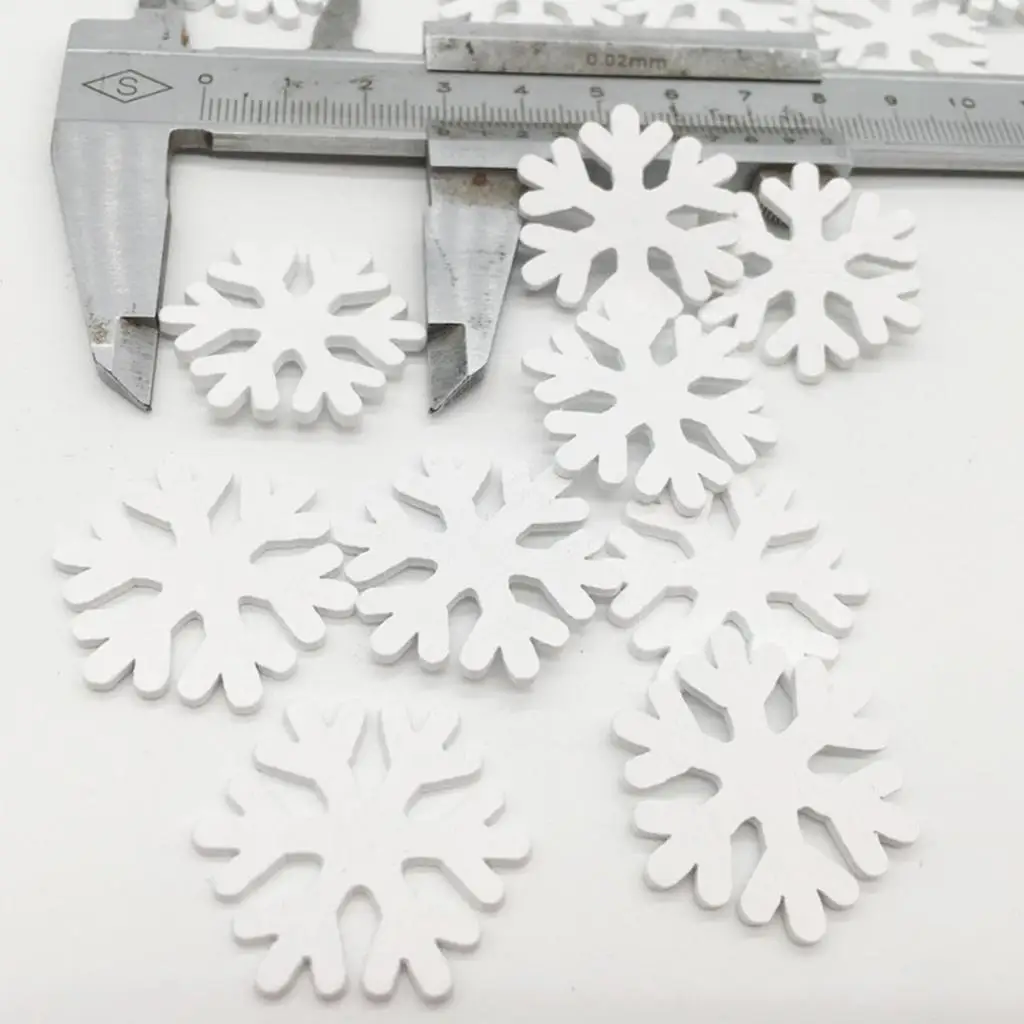 100 Wooden Crafts Cutouts Snowflake Shapes Embellishment Christams Ornaments