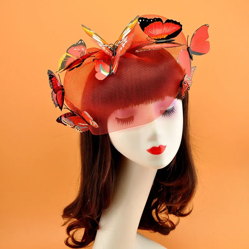 Festive Girl FemaleButterfly Hair Decoration Hairband Mask Party Hats Headdress Wedding Dress Photograph