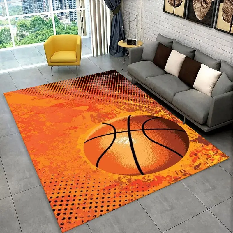 Retro Basketball Court Sport Large Area Rug Non-slip Durable Carpet for Bedroom Living Room Sofa Doormat Home Decor Floor Mat