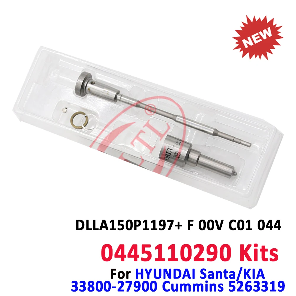 ORLTL 0445110290 0445110126 Diesel Injector Nozzle DLLA150P1197 Valve F00VC01044 KITS For HYUNDAI KIA 33800-27900 5263319