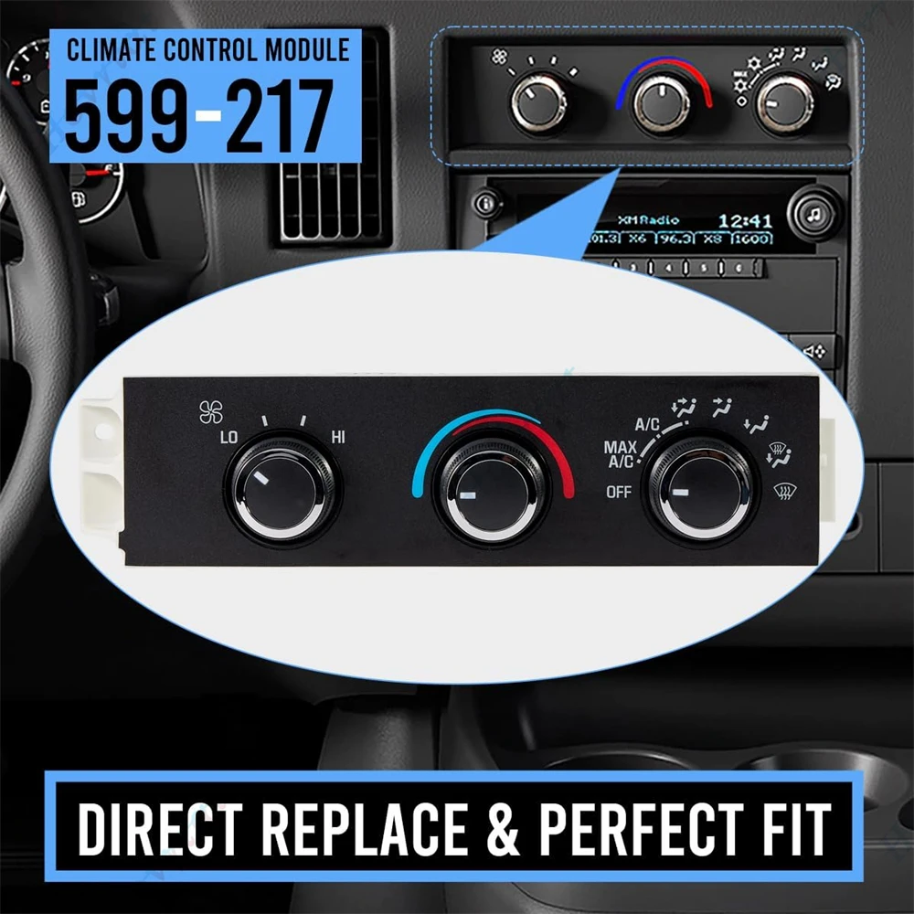 

599-217 HVAC для Chevrolet Express 1500 2500 3500 годов 1996-2014 GMC Savana, переключатель управления кондиционером, передний модуль климат-контроля