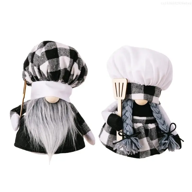 

Chef Gnomes Plush Swedish Gnomes for Kitchen Tiered Tray Shelf Table Decorations F0T4