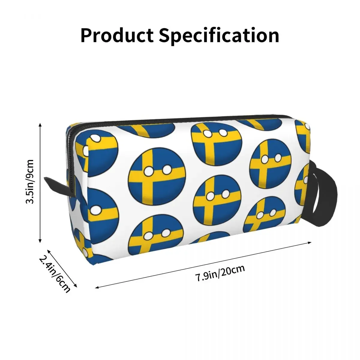 Sweden Countryball Pencil Cases Large Capacity Pen Bags Pen Box Pencil Pouch For Boys Girls Students Stationery Makeup Bag