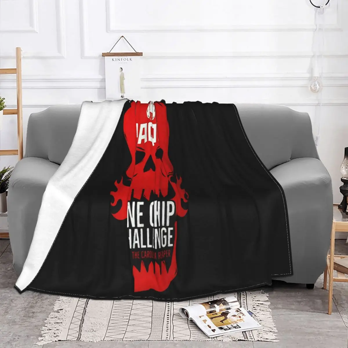 New Paqui One Chip Challenge 2019 2020 Black T Full Size Slim Fit Cartoon Personality Formal Gift Throw Blanket