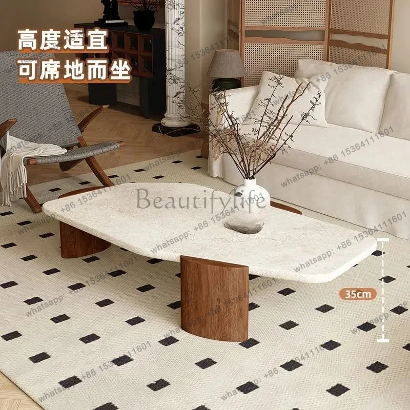Jj Retro Style Coffee Table Natural Lime Stone Cave Stone Coffee Table Medium And Ancient Style Leisure