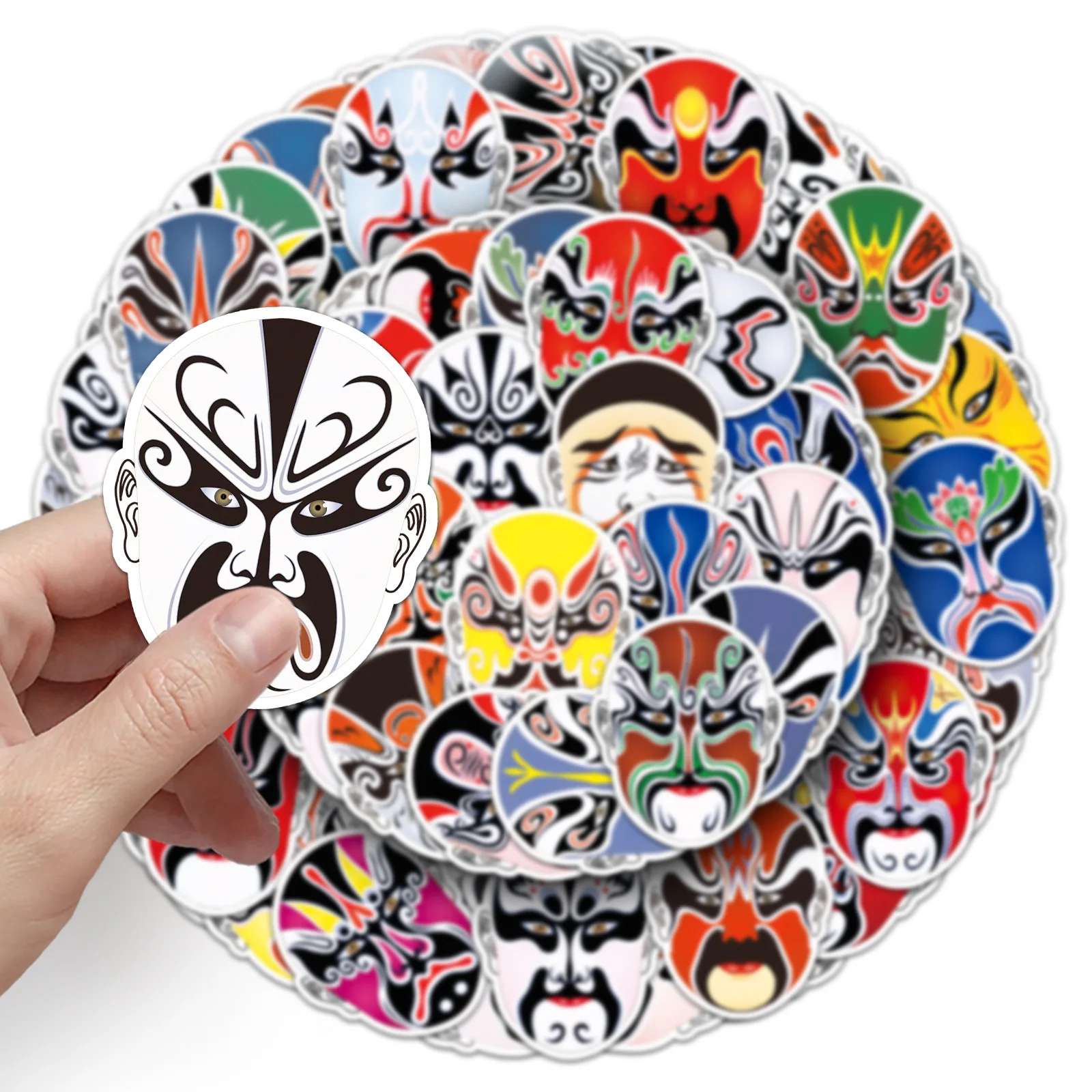 60PCS Beijing Opera Pattern Of The Make-up Stickers Traditional Chinese Culture Graffiti Decoration Notebook Suitcase Guitar Toy