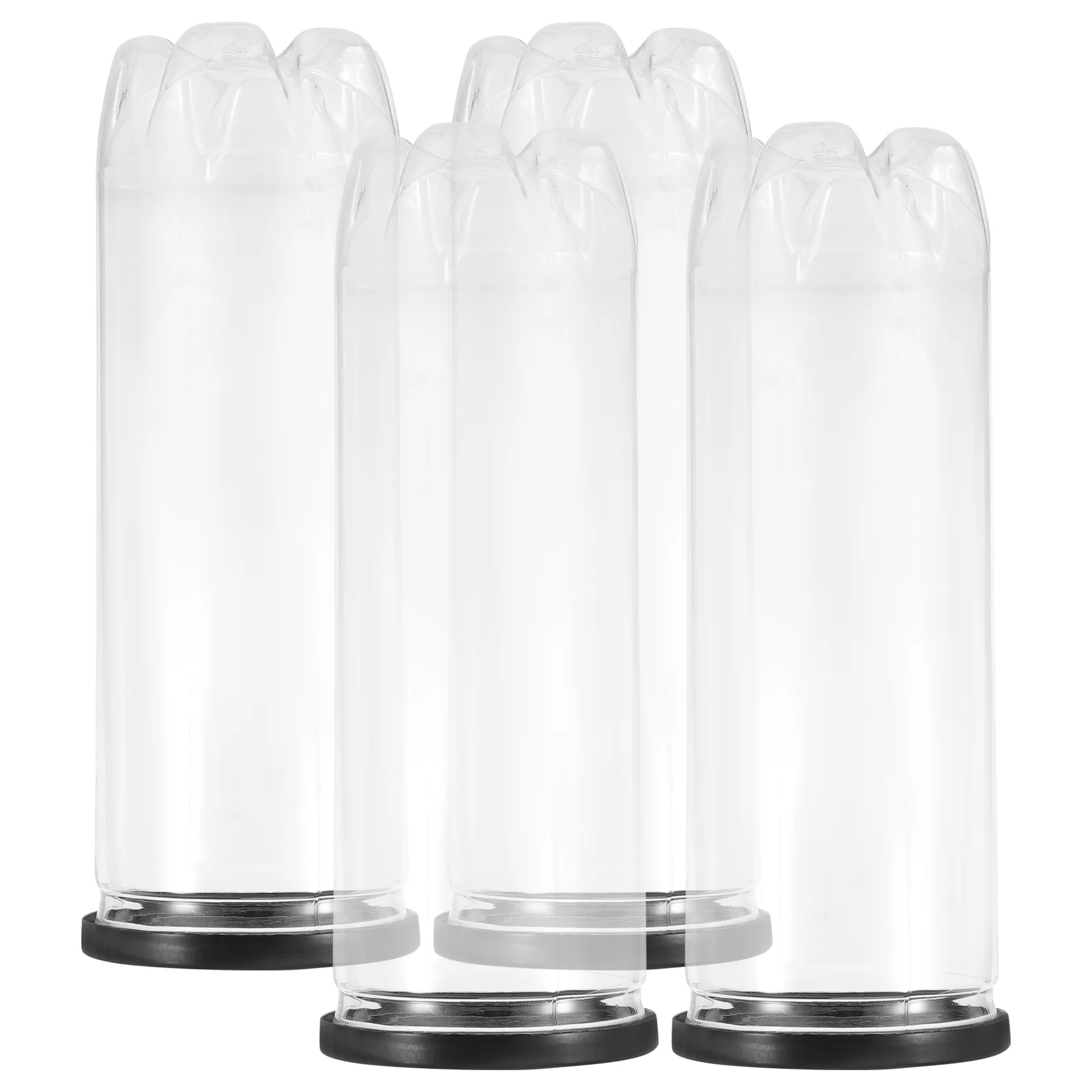 4 Pcs with Cover Tennis Cylinder Sports Balls Holder Pvc Clear Container Lid Organizer