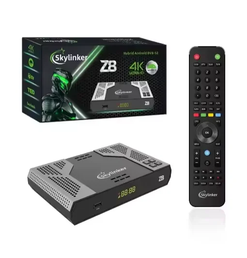 [أصلي] Skylinker Z8 4K Android OTT+DVB-S2 Hybrid TV Box 5G Wifi H.265 DVB S2 FTA فك استقبال الأقمار الصناعية الرقمية فك التشفير