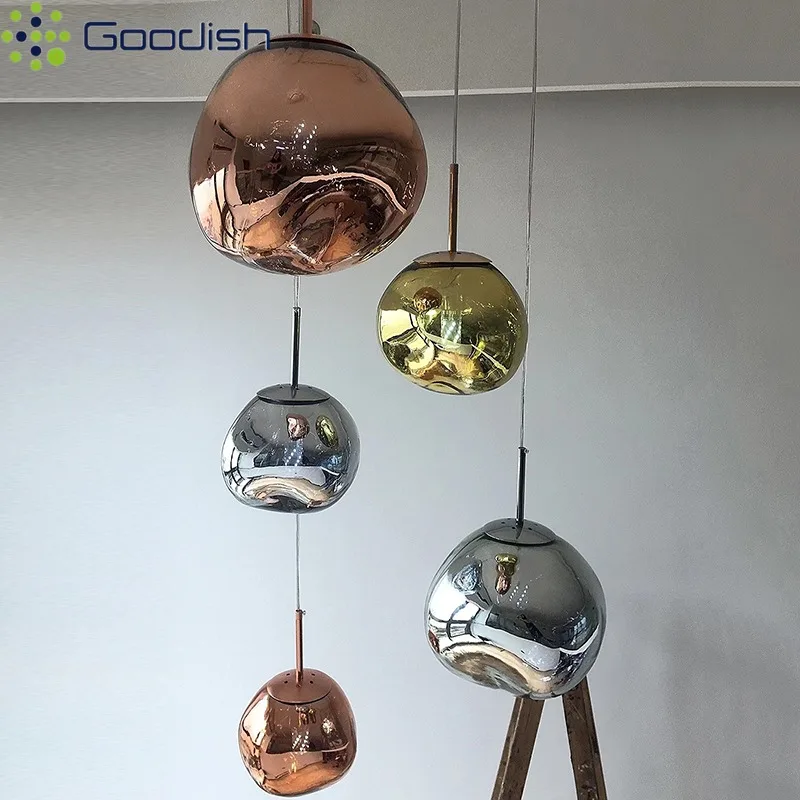 

Современный оригинальный лавовый акриловый круглый стеклянный шар в форме светодиодного подвесного светильника, художественный креативный светильник для спальни, украшение дома, люстра