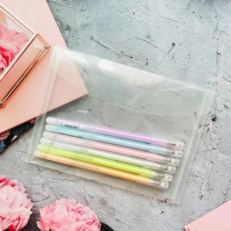 62KA 10pcs Clear PVC تخزين جيوب يموت قطع الجبوب تخزين جيوب تخزين لقطع صنع بطاقة الاستنسل