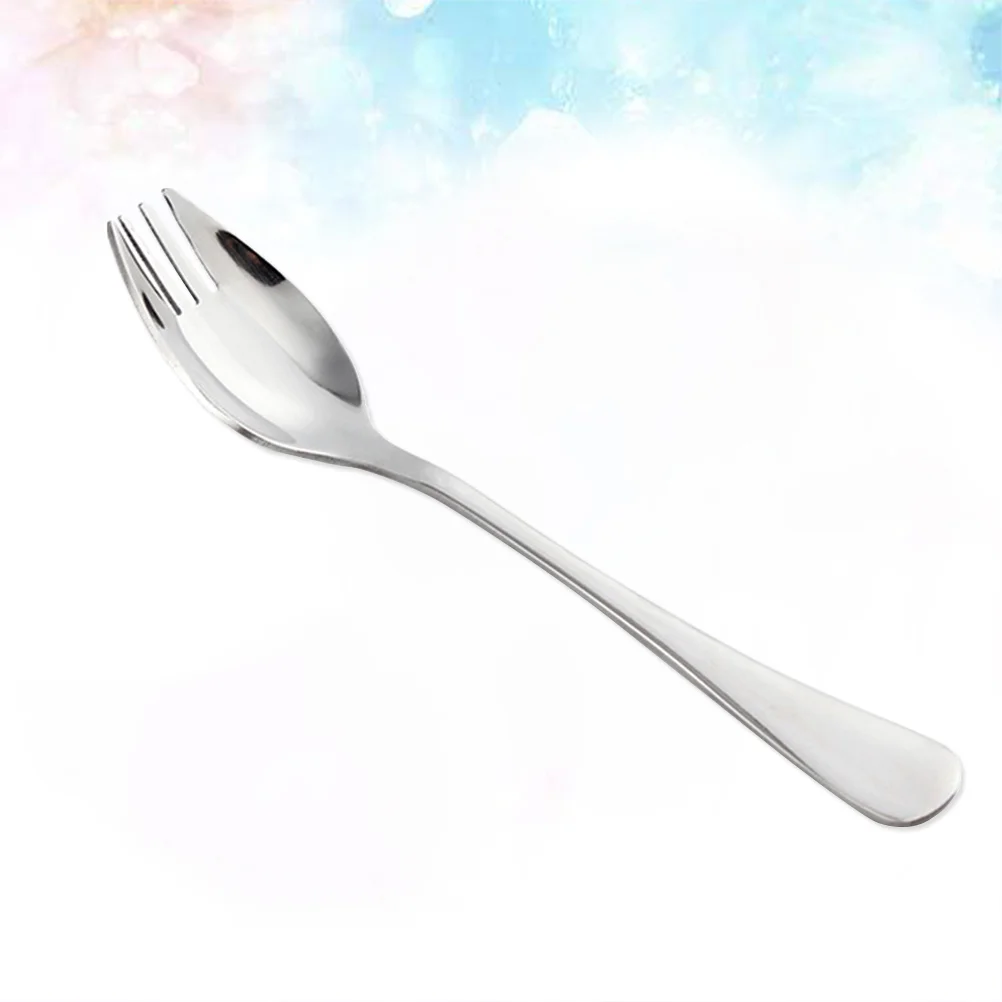 

Salad Sporks Dual-purpose Spoon Stainless Steel Long Handle Picnic Instant Noodle