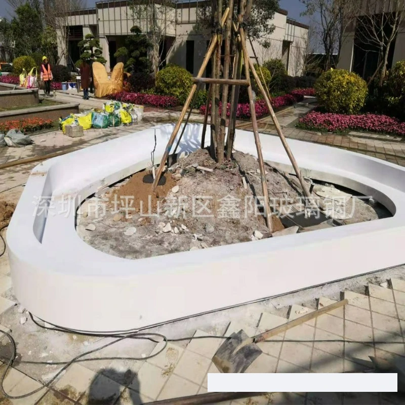 

Simple FRP tree pool seat Shopping mall FRP bench FRP furniture Outdoor flower pool chair