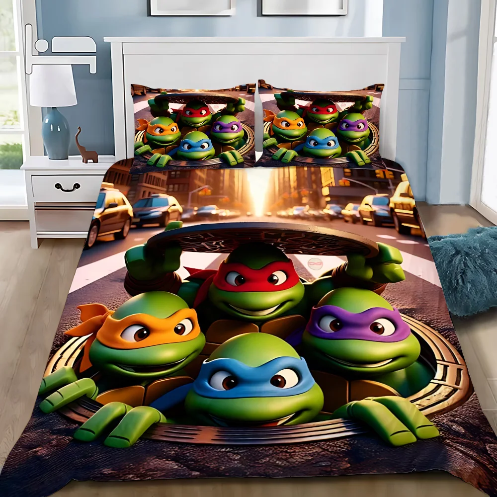 Duvet Cover Teenage Mutant Ninja Turtles Pillowcase Bedding Boy Girl Bedroom Decoration Children Gift Single Double Large Size