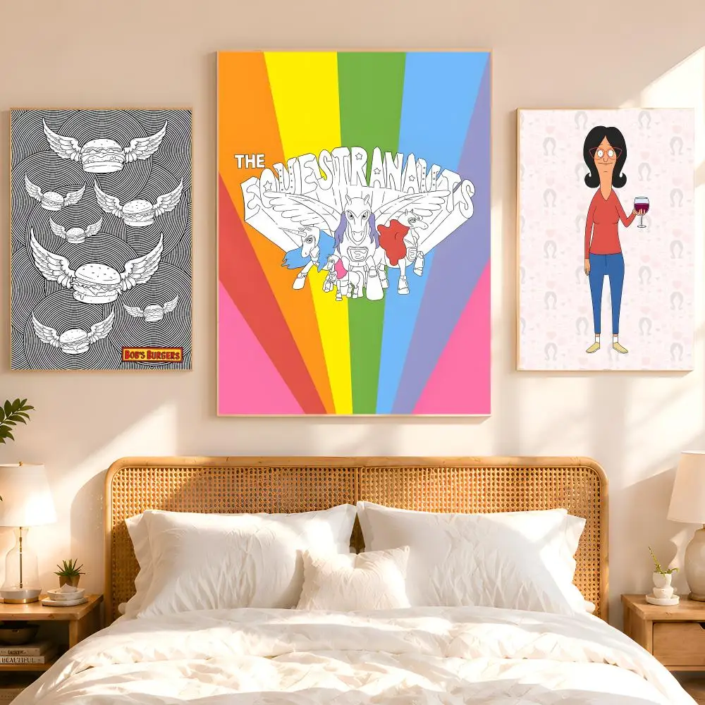 Anime Bobs Burgers Poster 1PC HD Matte Peel And Stick Wall Decor For Bedroom Living Room Dorm Office