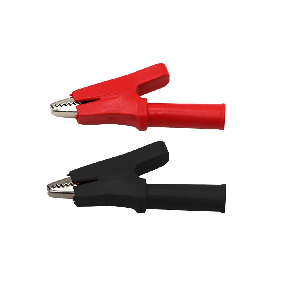 

2Pc Alligator Test Clip 20A 10mm Opening Alligator Clip for Banana Plug 4mm Multimeter Pen Cable Probes Crocodile Clip Red Black