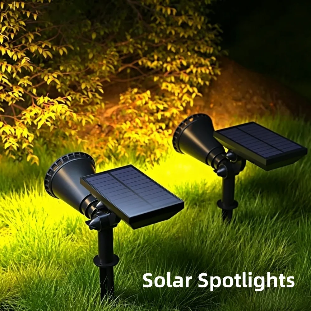 9 LEDs Solar Spotlights Outdoor IP65 Waterproof Adjustable Brightness Garden Backyard Driveway Patio Decorative Lighting