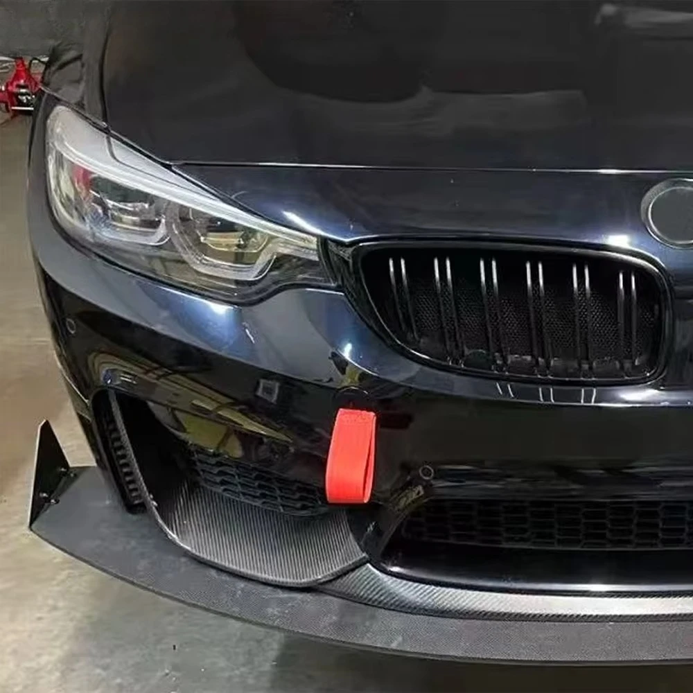 ل F82 M4 2014-19 كوبيه ألياف الكربون KZ نمط المصد الأمامي أسفل الشفاه 2 قطعة #2