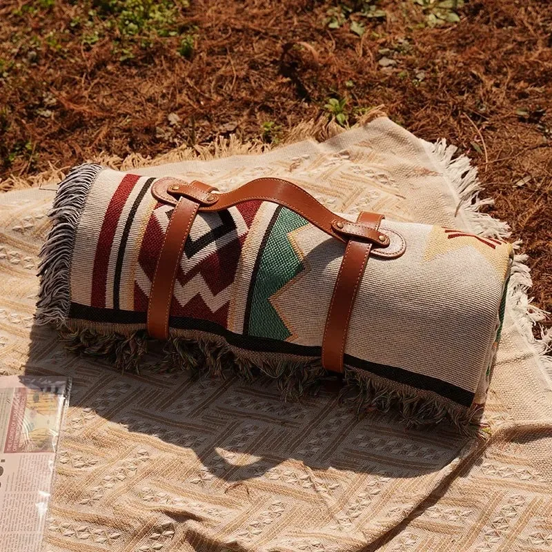 

Bohemian Carpet Picnic Mat Outdoor Mat Outdoor Camping Beach Supplies Picnic Cloth Equipment Moisture-proof Mat Ins Ethnic Style