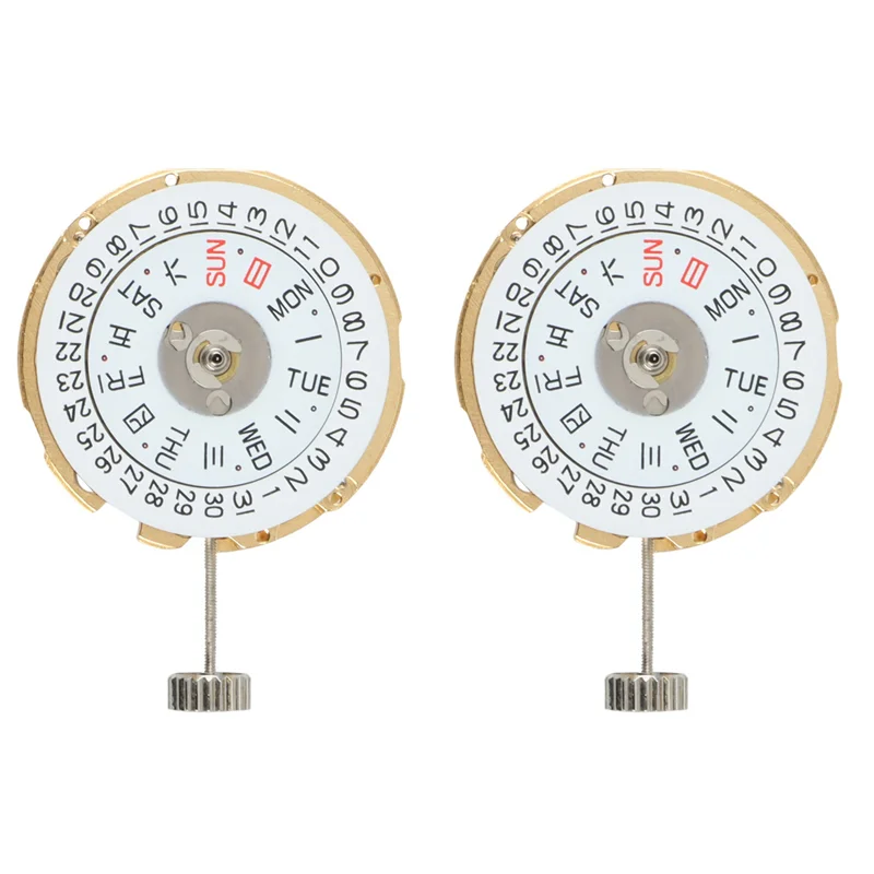 

ABHB-2X Механизм часов NH36 Автоматический механизм часов Золото/Белый Дата День Колесо Замена наручных часов для Seiko NH36