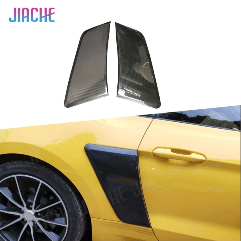 

Carbon Fiber Rear Fenders Trim Side Scoops Cover For Ford Mustang Coupe 2-Door 2015-2017 Door Protector Plates