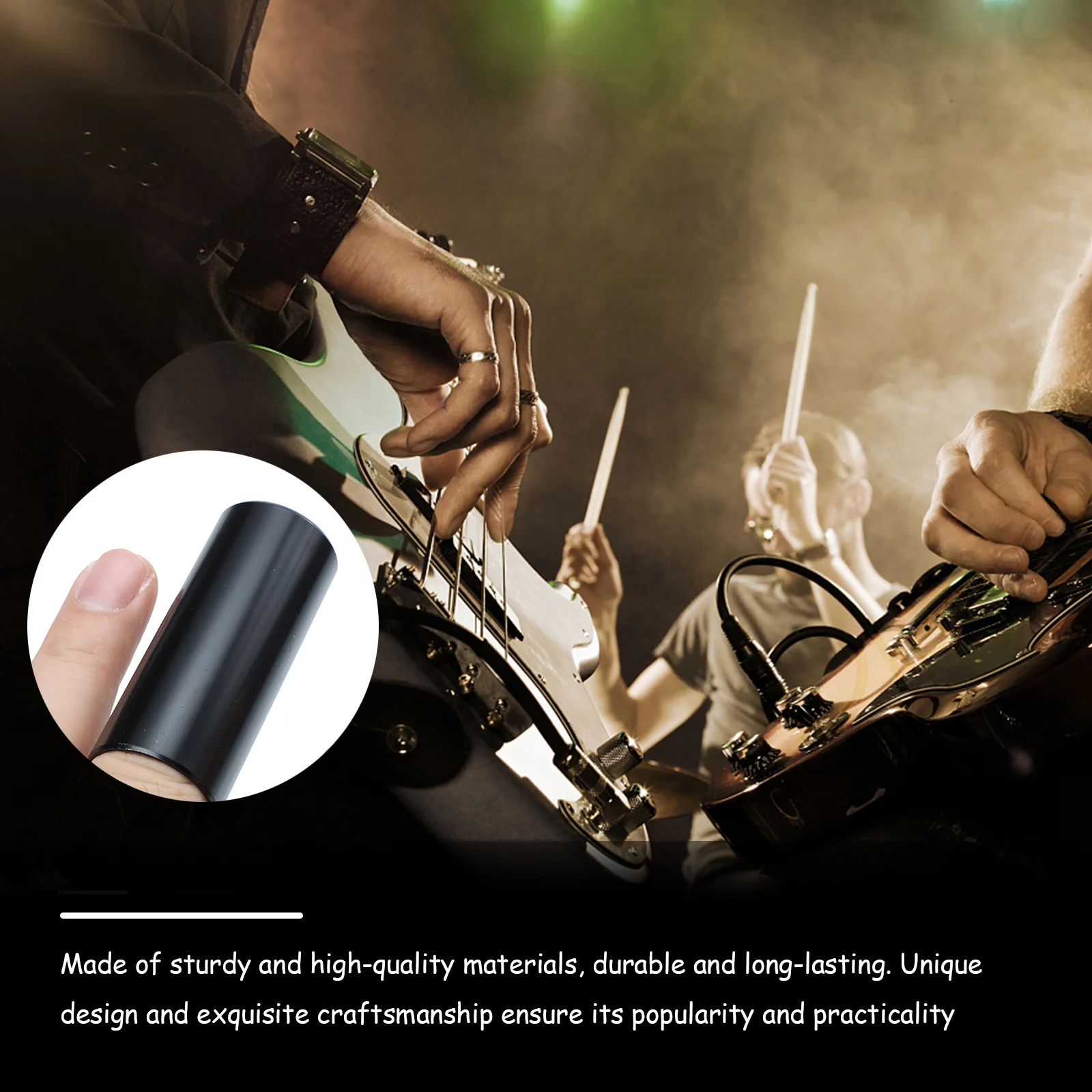 

Professional Guitar Slide Stainless Steel Durable Guitar Slide Practical Music Instrument Accessory for Clear Sound