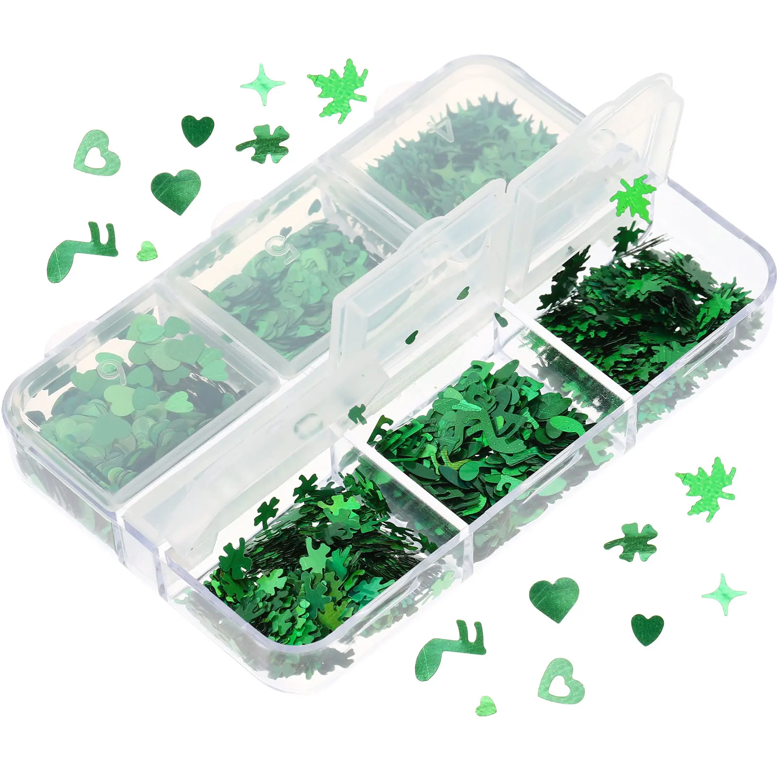 

3 Boxes Clover Nail Art Sequins St Patrick Day Pet Decorations DIY Kits Nail Supplies Lightweight Women Girls Home Salon Wedding