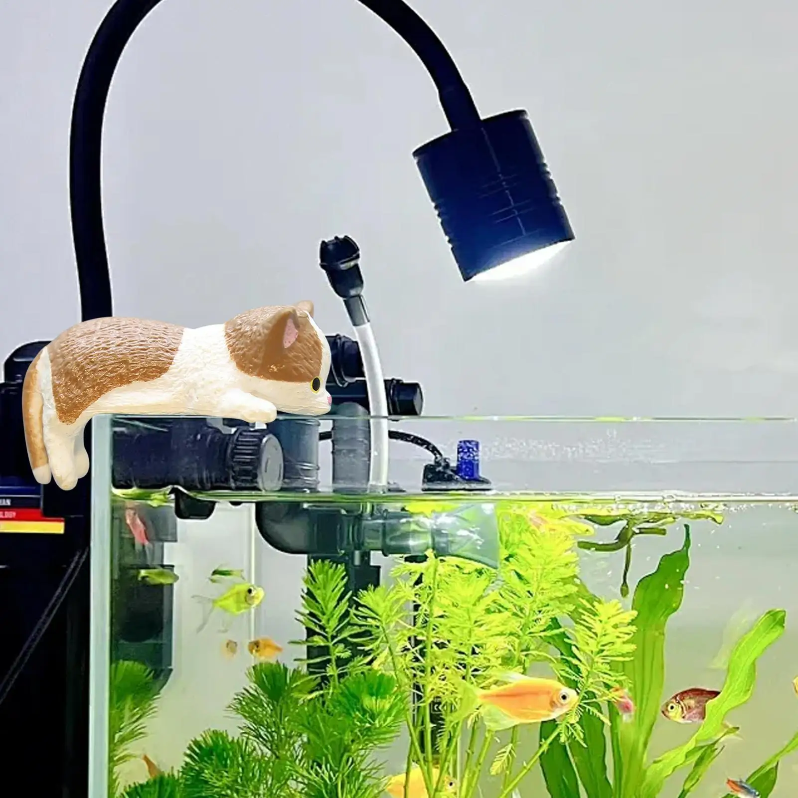Mini Cat Figures Cute Computer Monitor Decor Realistic Miniature Cat Statues For Living Room Bedroom Aquarium Landscape Party