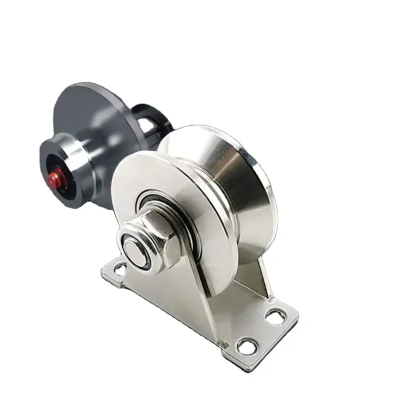 Custom OEM Anodized Black Steel Aluminum Nylon Synchronous V Groove Idler Plastic Material for Rolling Shutter Doors
