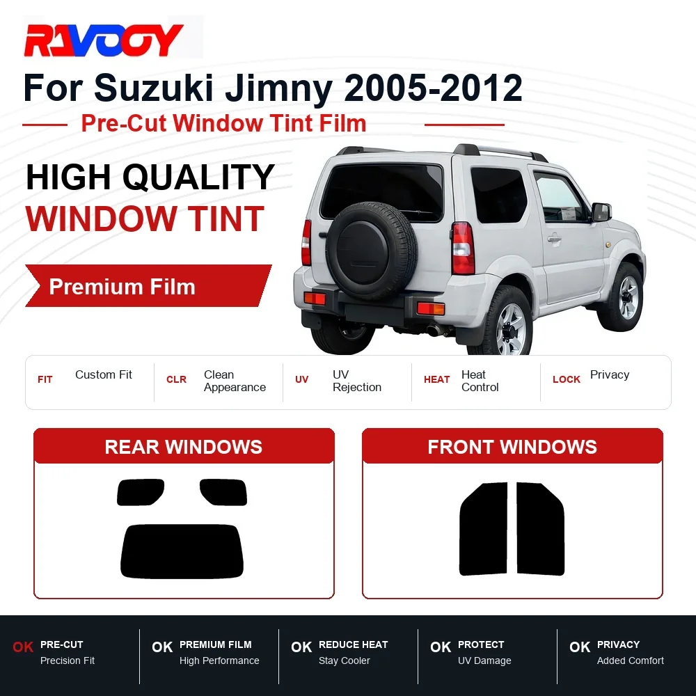 Premium Pre-Cut Window Tint For Suzuki Jimny 2005-2012 Front & Rear Windows UV Heat Rejection Privacy Film