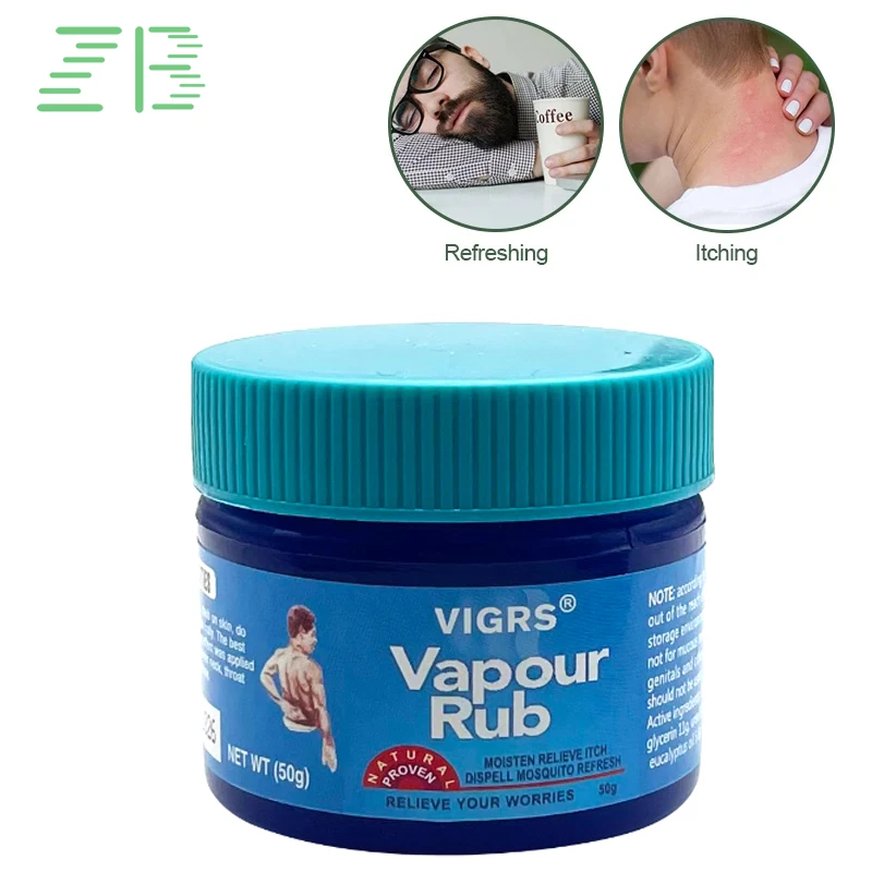 

50G Vapour Rub White Cooling Balm Herbal Cream Refresh Ointment Cold Headache Muscle Aches Pain Relieving Essential Oil 50g