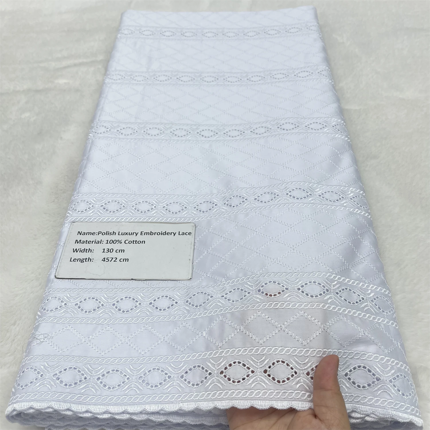 

Белая ажурная ткань в поло-незамутряном стиле, 100% хлопок, африканский шелковый кружевной материал, высококачественный швейцарский вуаль для женщин и мужчин, для свадеб и вечеринок