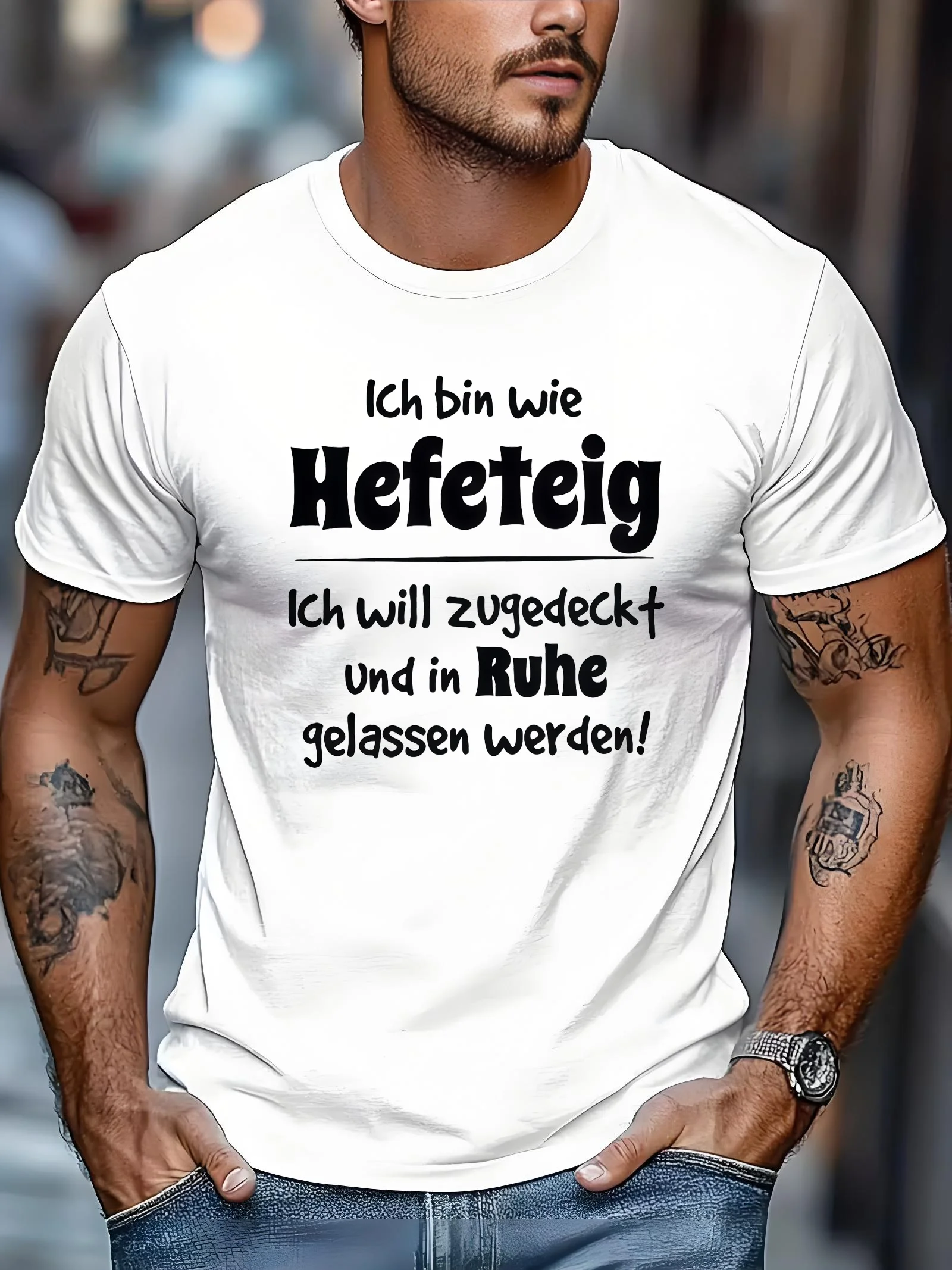 Men's outdoor casual sport T-shirt, male hefeig pattern summer casual round neck short sleeve T-shirt