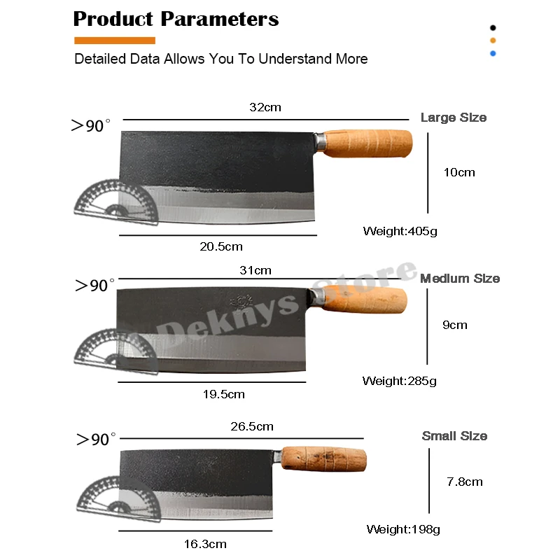 Professional Kitchen Knives Chef Cleaver Hand Forged Carbon Steel Knife Wooden Handle Meat Slicing Chop Boning Butcher Knives