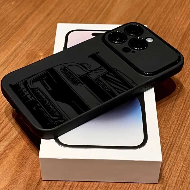 Line-Drawing of a Sports Car Phone Case For iPhone 11 12 13 14 15 16 17 Pro Max Plus 17 Air X XS MAX XR Matte Silicone Cover view 3