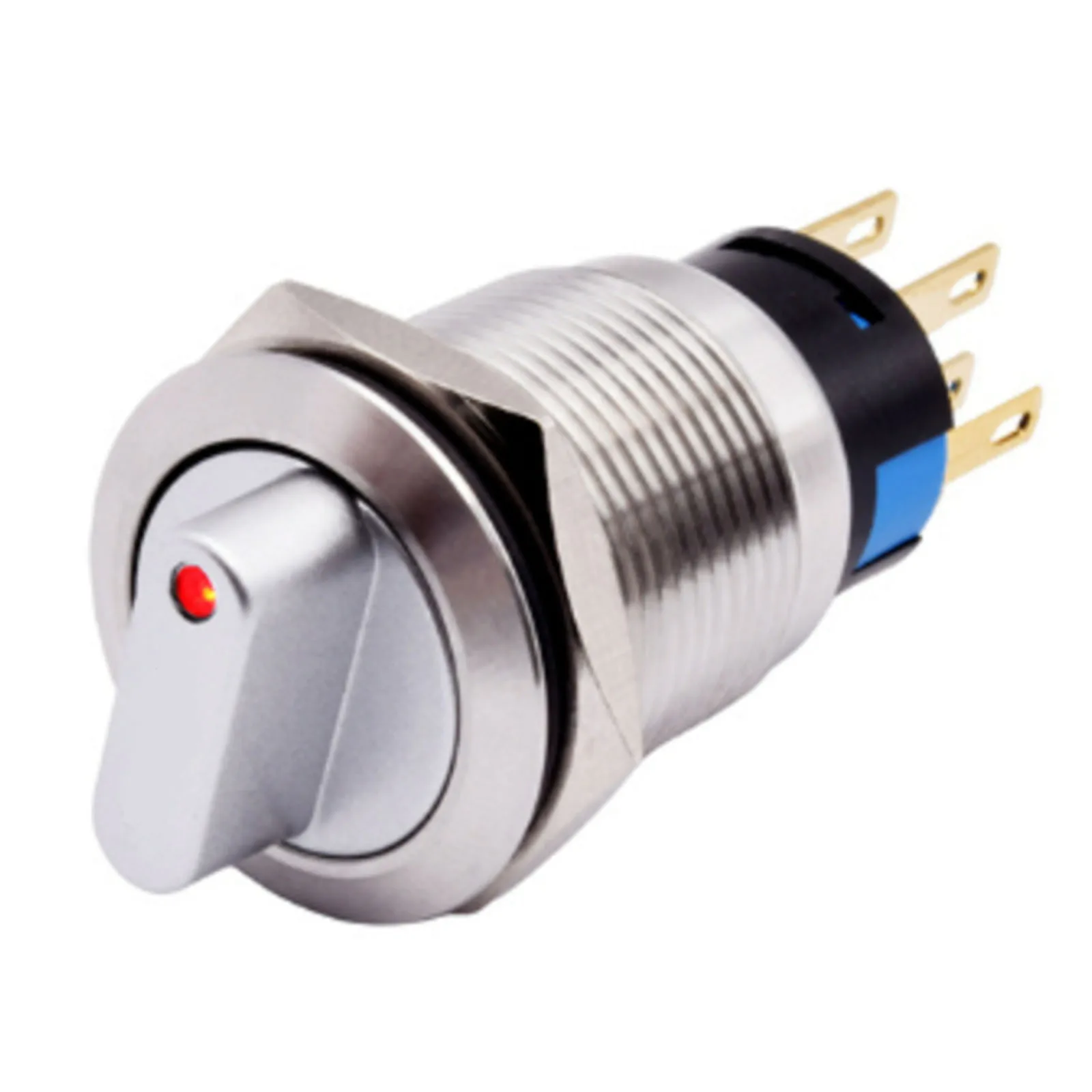 19mm Momentary Rotary Switch 3 Positions 2NO 2NC 110220V ON Off IP66 IK09 Rated for Equipment and CNC Machines