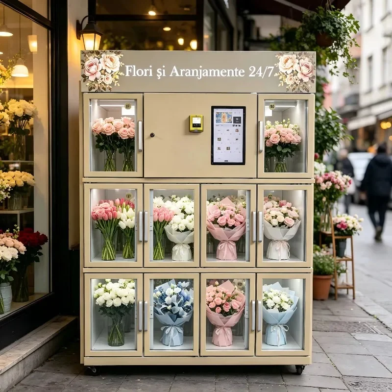 Customizable CE Certified 10-Piece Flower Locker Vending Machine  Remote Monitoring Multiple Payment Options