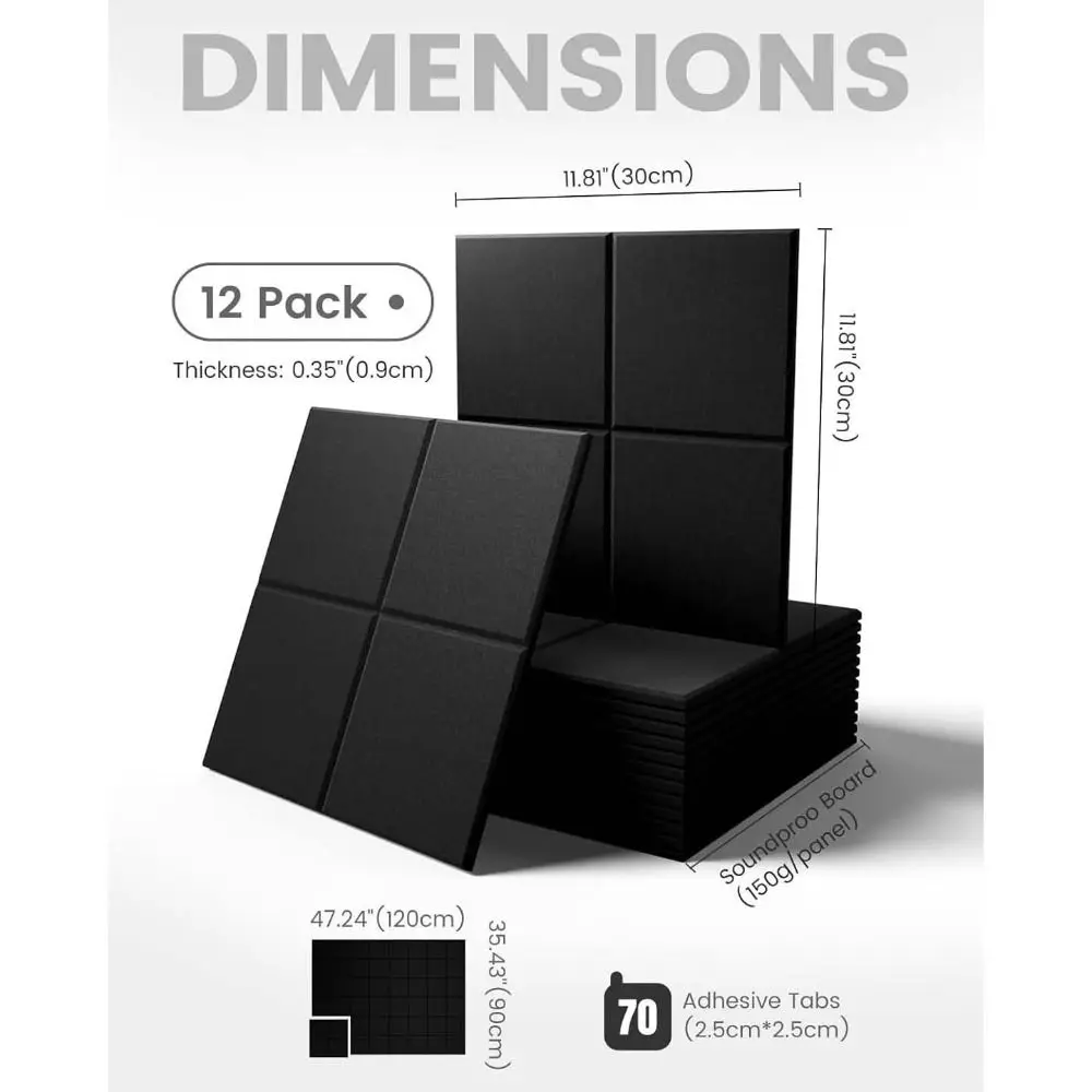 1 Pack Photo Display Felt Bulletin Board Sound Absorbing with Adhesive Cork Board Noise Reducing Bulletin Board Tile